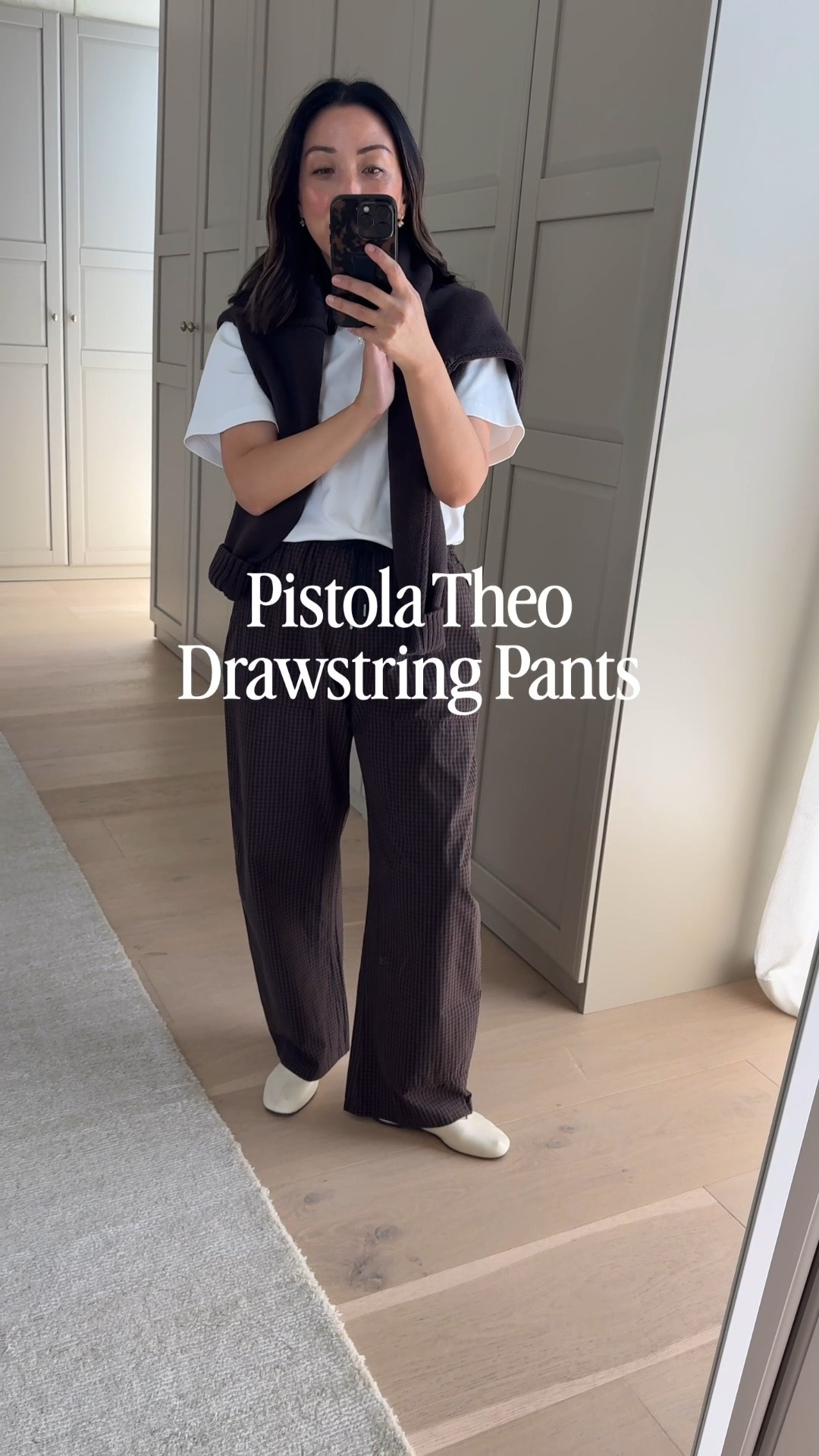 Pistola Theo pants in brown gingham. The most perfect transitional pant. still lightweight but in a rich fall color

Aritzia tee medium
Pistola pants xs
Gap sweater petite small
Reformation flats 5

#LTKmomlife #LTKPetite