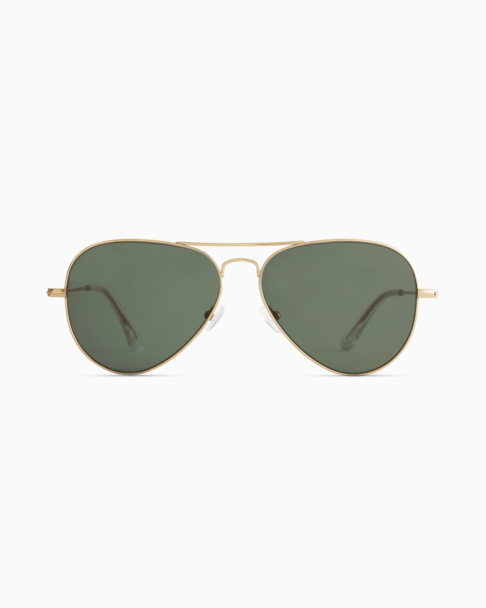 Quince | Halston Polarized Stainless Steel Aviator Sunglasses in Black with Black lens, Cellulose Acetate | Quince