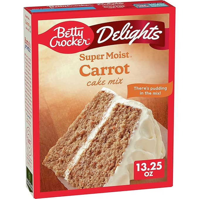 Betty Crocker Delights Super Moist Carrot Cake Mix, Easter Treats, 13.25 oz | Amazon (US)