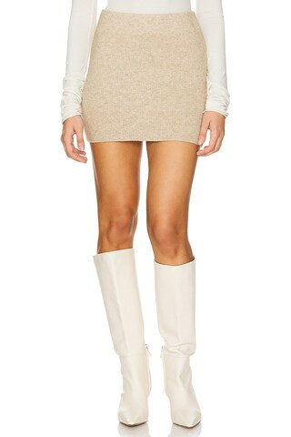SER.O.YA Mea Knit Mini Skirt in Tan from Revolve.com | Revolve Clothing (Global)