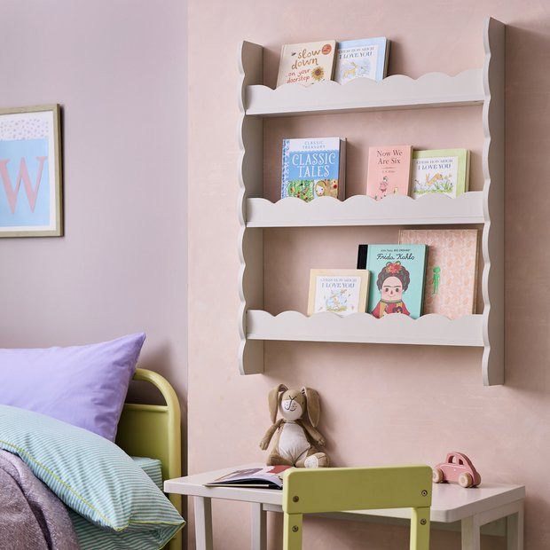 Buy Habitat Kids Flo Wavy Wall Mounted Storage - Grey | Wall mounted and floating shelves | Argos | argos.co.uk