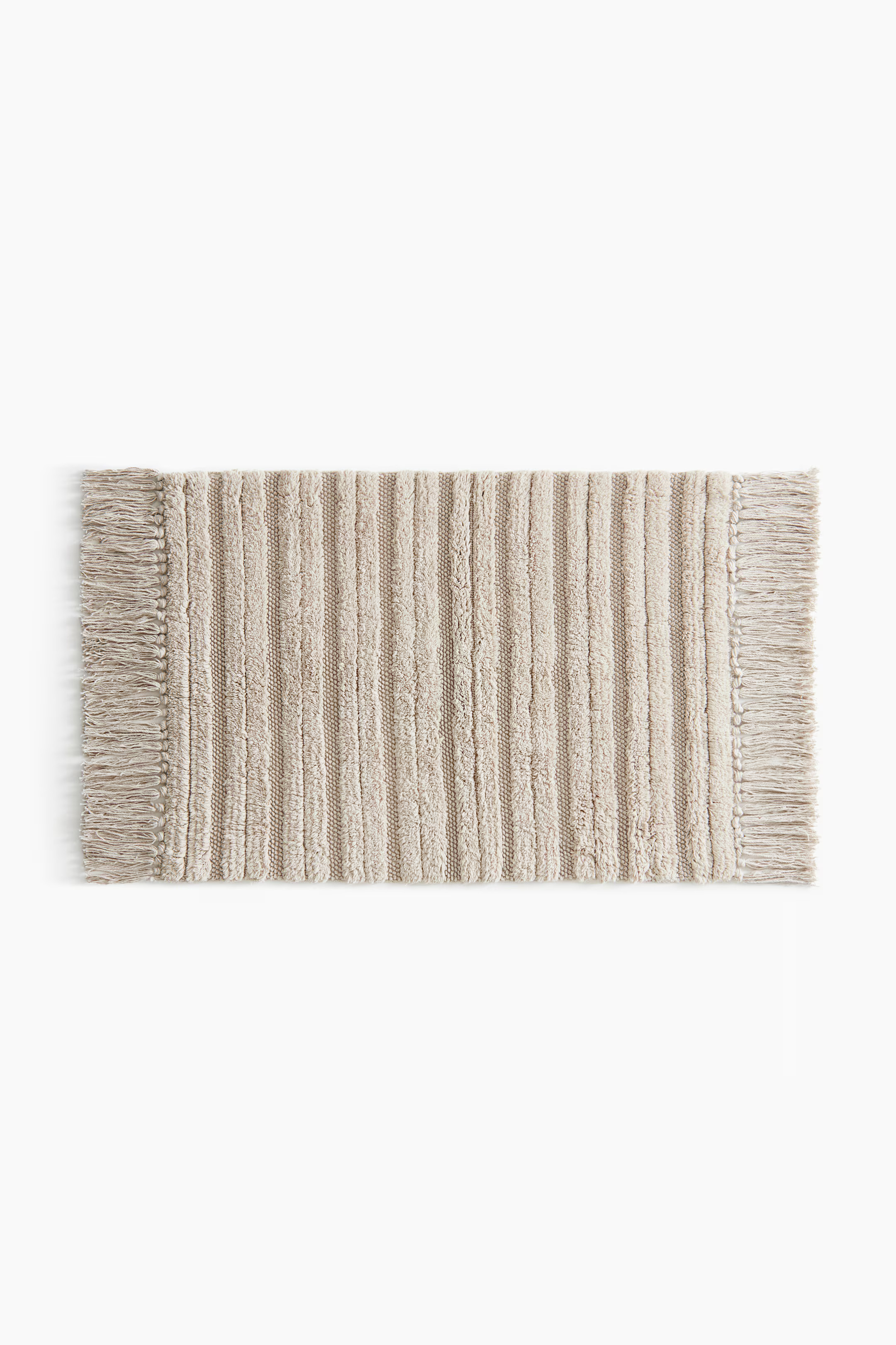Fringed Cotton Bath Mat - Light beige - Home All | H&M US | H&M (US + CA)