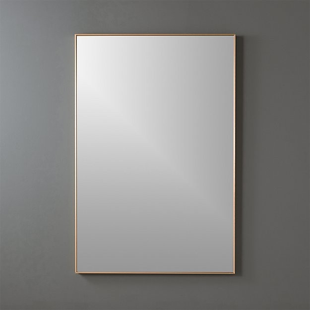 infinity brass 24"x36" rectangular wall mirror | CB2