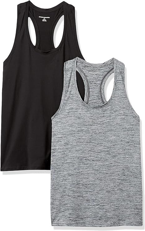 Amazon Essentials Women's Tech Stretch Relaxed-Fit Racerback Tank Top, Pack of 2 | Amazon (US)