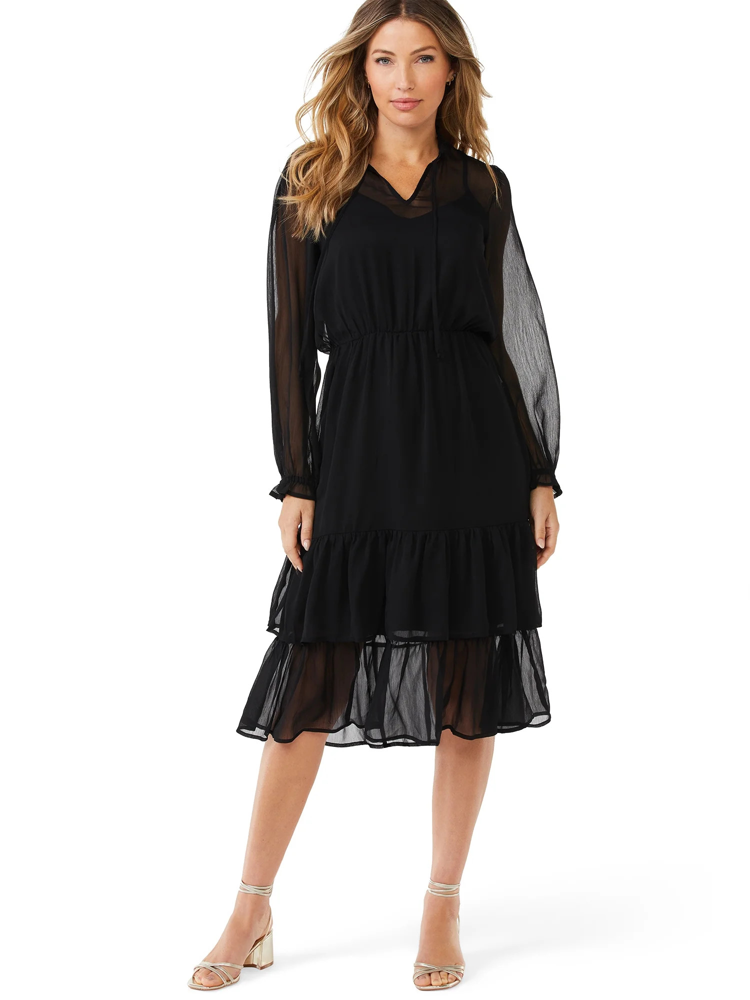 Sofia Jeans by Sofia Vergara Women's Tiered Long Midi Dress | Walmart (US)