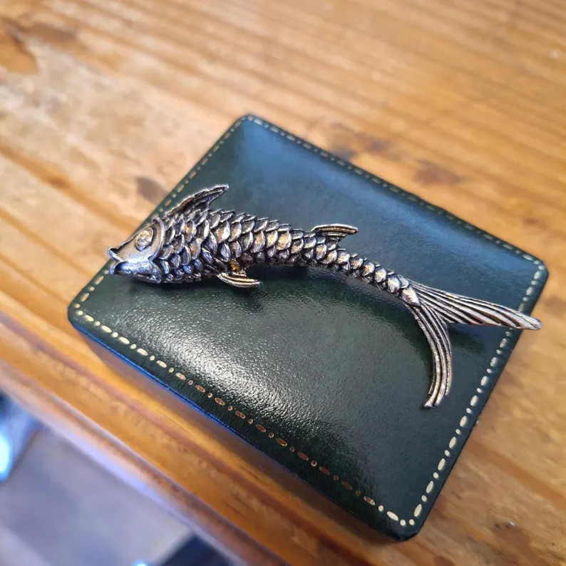 VINTAGE SILVER TONE fish brooch | Etsy (Global)