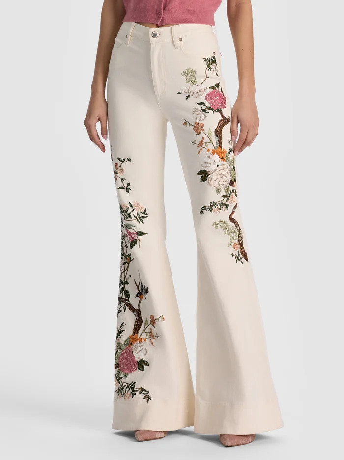 BEAUTIFUL EMBROIDERED JEAN | Alice + Olivia