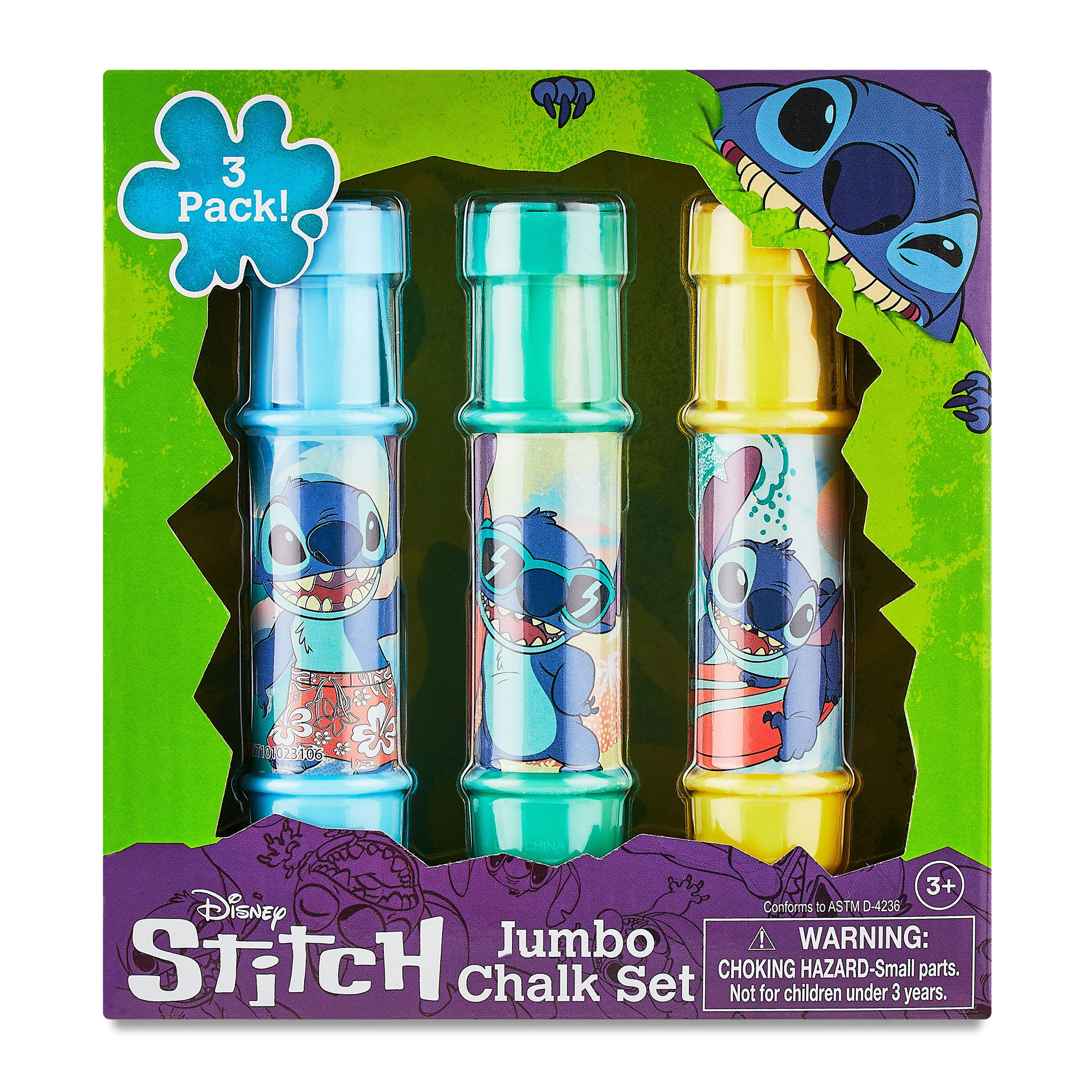 What Kids Want Stitch Multicolor Sidewalk Chalk 3 Pack - Children Ages 3 and up | Walmart (US)