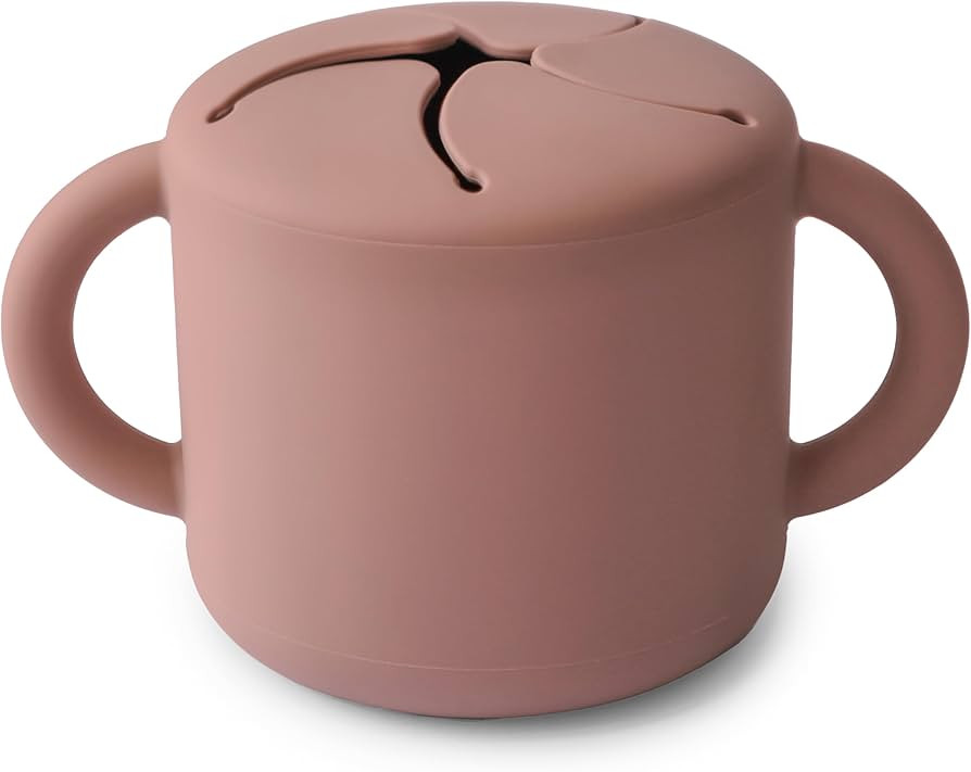 mushie Silicone Snack Cup | Spill Proof Food Container for Toddler and Baby (Cloudy Mauve) | Amazon (US)