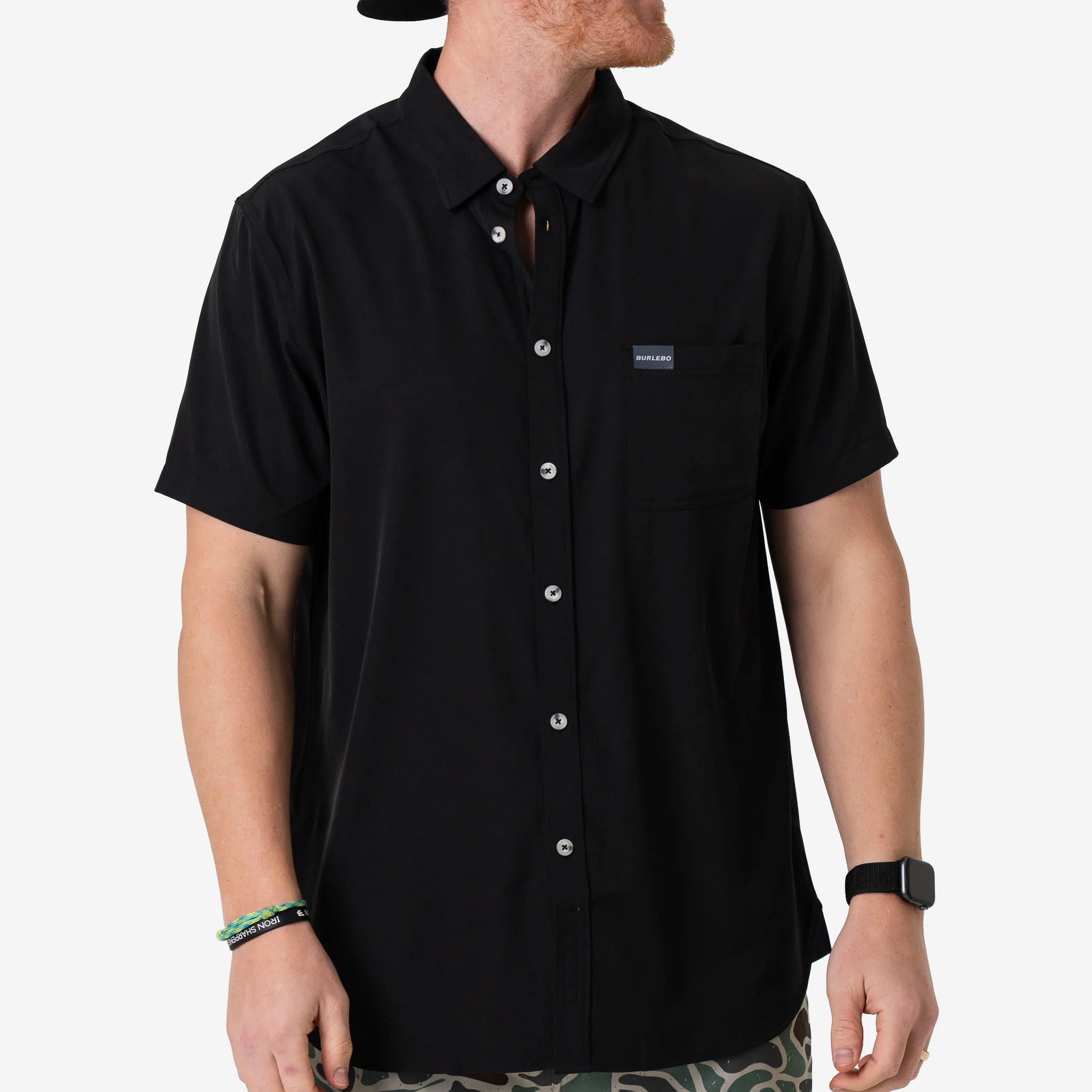 Performance Button Up - Heather Black | BURLEBO