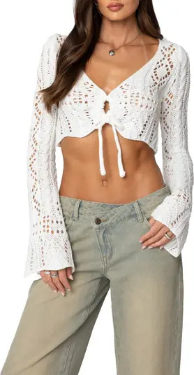 Tie Front Crochet Crop Top | Nordstrom
