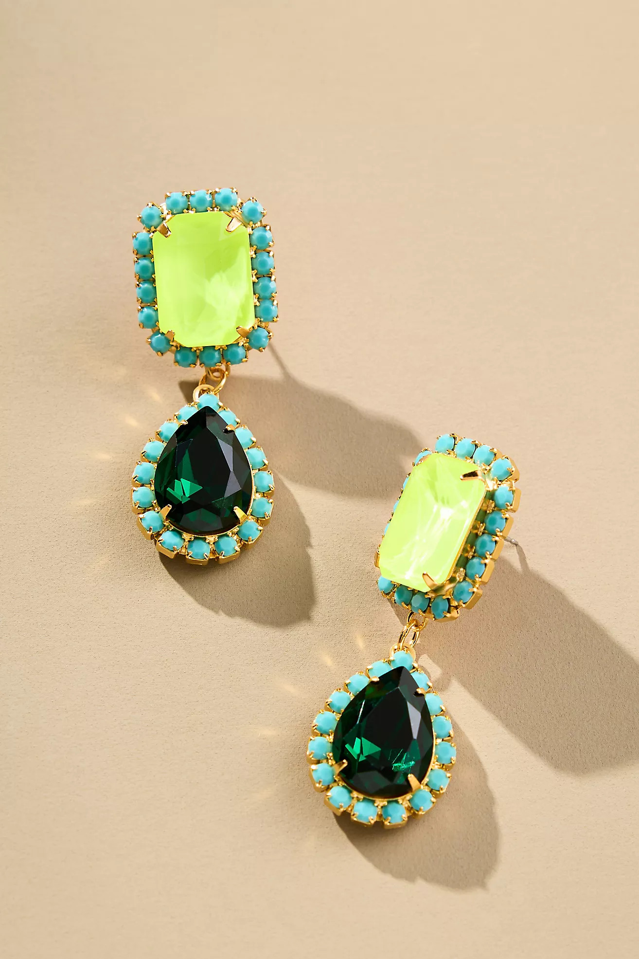 The Pink Reef Jewel Drop Neon Earrings | Anthropologie (US)