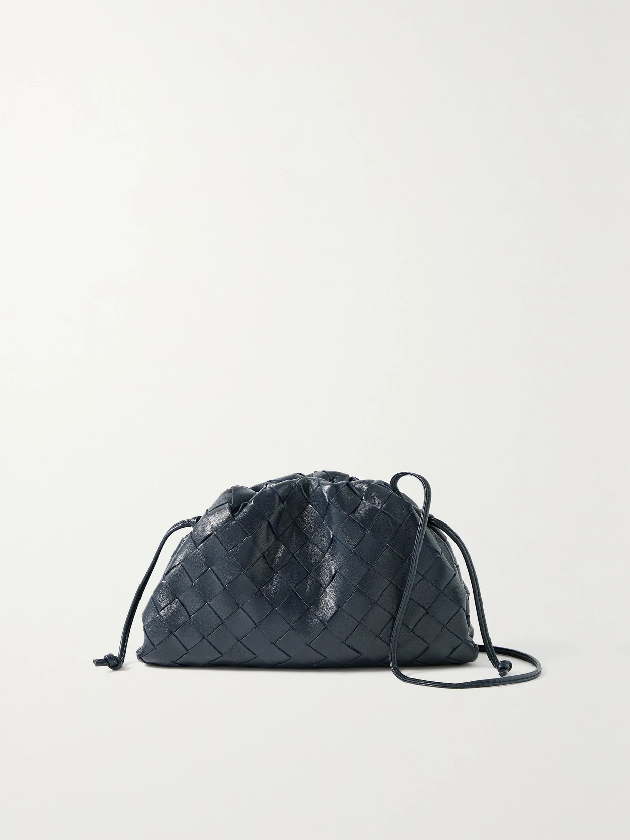 Bottega Veneta - The Pouch Mini Intrecciato Leather Clutch - Navy - One size | NET-A-PORTER APAC