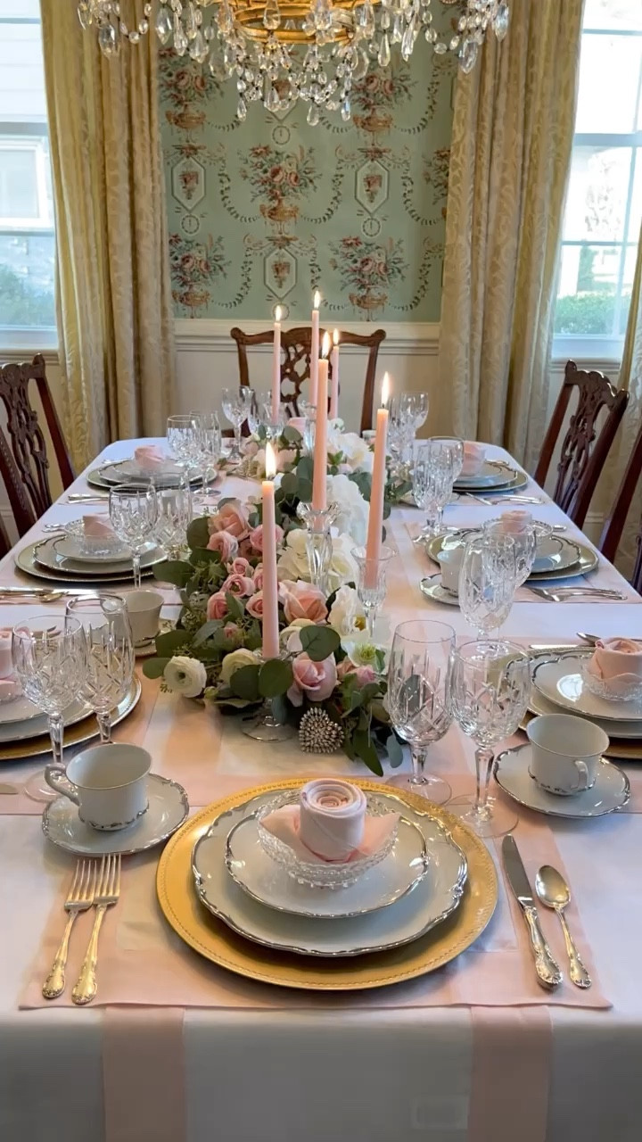 Galentines / Valentines Day Tablescape
🫶🏻💕🫶🏻💕🫶🏻

#tablescapetuesday #styleonmytable #napkinfolding #galentinesday #tablescapestyling #tabletoptuesday #valentinesdaytablescape #dressyourtable #playwithyourdishes #victoriamag #placesettingideas #valentinesdaytable #southernladymag #vdaydecor #southernladymagazine #valentinestablesetting #valentinestablescape #valentinesdaydecor #galentinesdayideas #tabledecorations #vdayinspo #dressingthetable #victoriamagazine #vdayideas #centerpieceideas #allthingstablestyling #tablescapeideas #galentinestablescape #tablesforsoiree #entertainandcelebrate 

#LTKVideo #LTKhome #LTKSeasonal