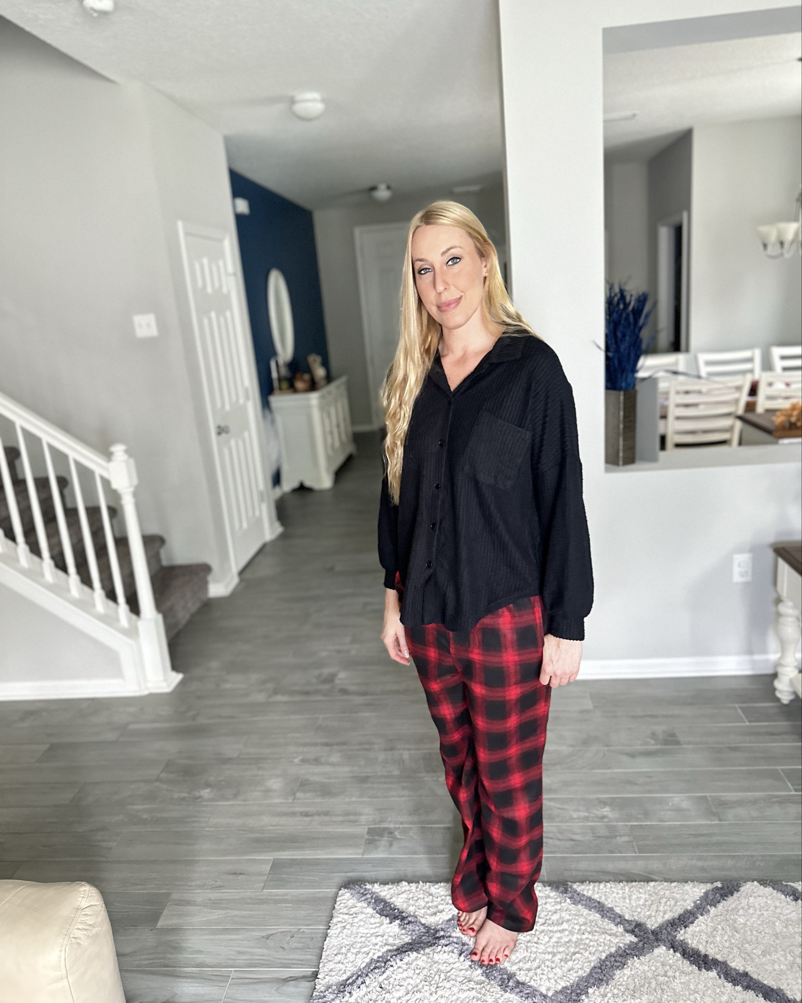 Relaxing at home kind of mood
🖤 oversized, stretchy and comfy top
🖤 I love these cozy plaid pants
🖤 both fit true to size 

#LTKFindsUnder50 #LTKStyleTip #LTKFindsUnder100