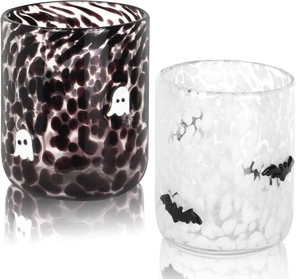 2 Pcs Halloween Icon Juice Glasses, 14oz Icon Stemless Drinking Glasses Set, Ideal for Gift & Hal... | Amazon (US)
