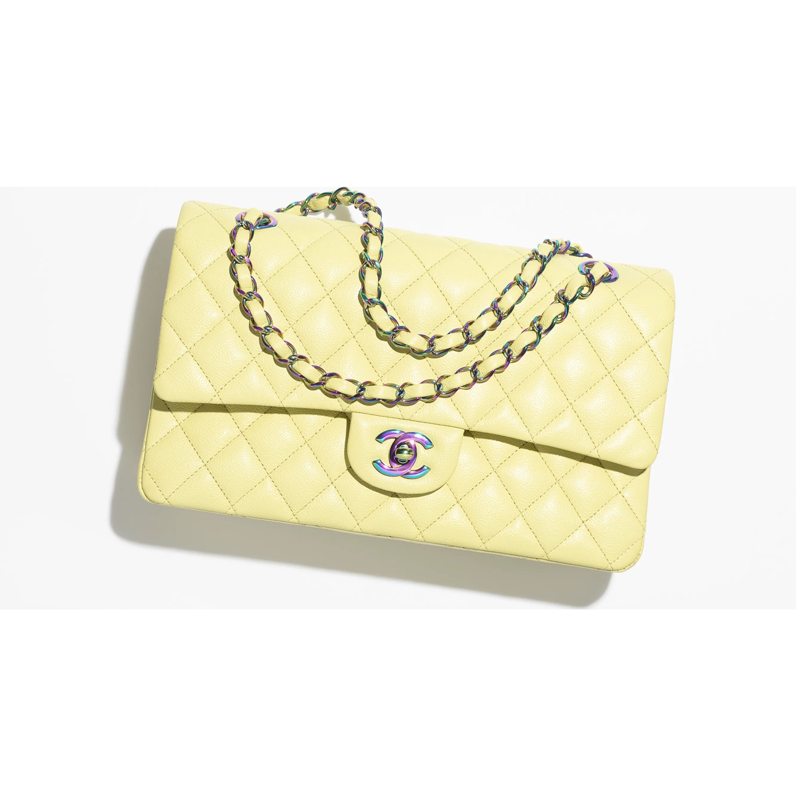 Classic handbag, Lambskin, enamel & gold-tone metal, coral pink — Fashion | CHANEL | Chanel, Inc. (US)