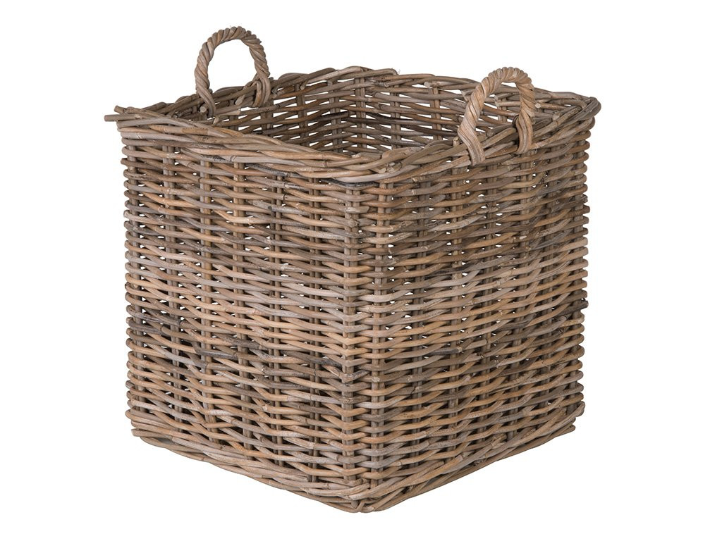 Kouboo Kobo Square Rattan Decorative Storage Basket and Planter, Medium Size, Gray | Amazon (US)