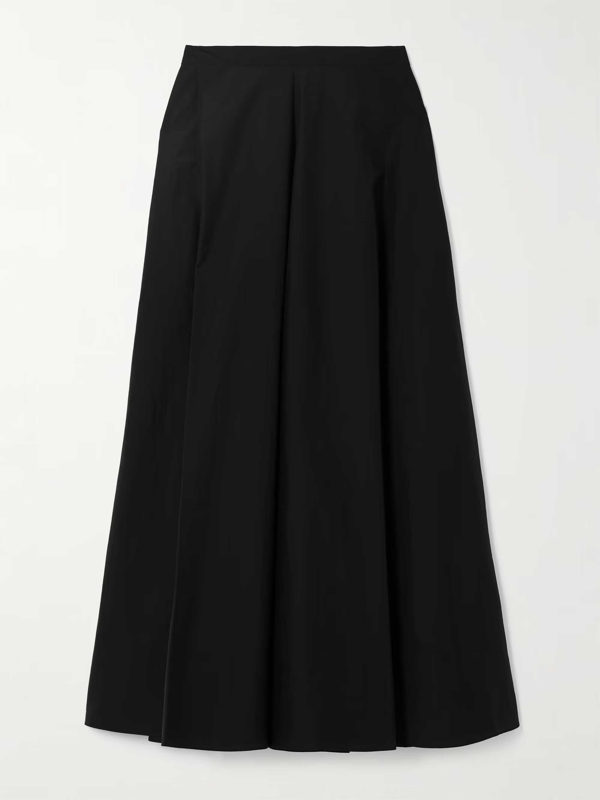 Gathered cotton-blend poplin midi skirt | NET-A-PORTER (US)