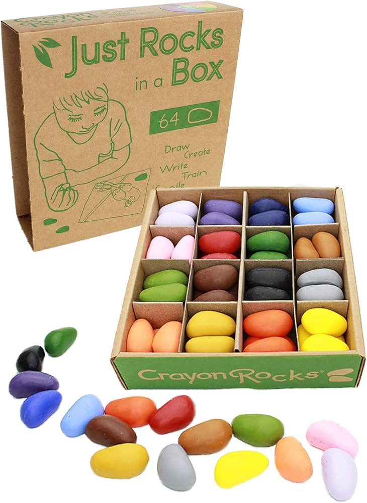 Crayon Rocks Just Rocks in a Box, 16 Colors, Tripod Grip Crayons Made For Handwriting Development... | Amazon (US)