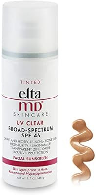 EltaMD UV Clear Tinted Face Sunscreen Broad-Spectrum SPF 46 for Sensitive or Acne-Prone Skin, Oil... | Amazon (US)