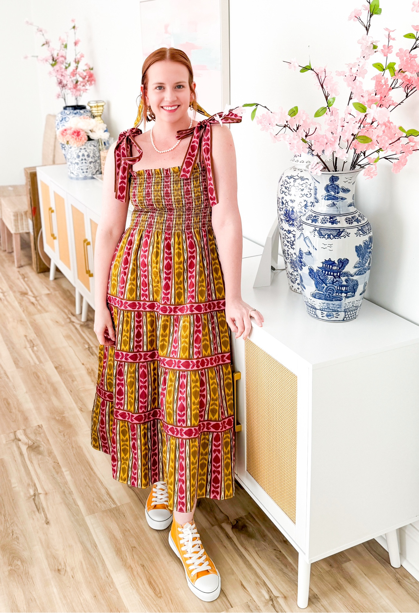 Hill House Home ribbon Ellie nap dress with some classic chuck tasneakers

#LTKStyleTip #LTKSeasonal