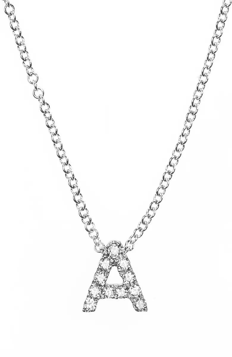 18k Gold Pavé Diamond Initial Pendant Necklace | Nordstrom