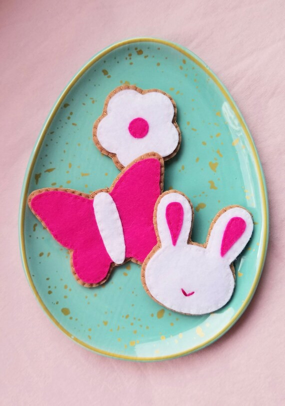 Felt Pink Spring Cookies - set of 3 | Etsy (US)