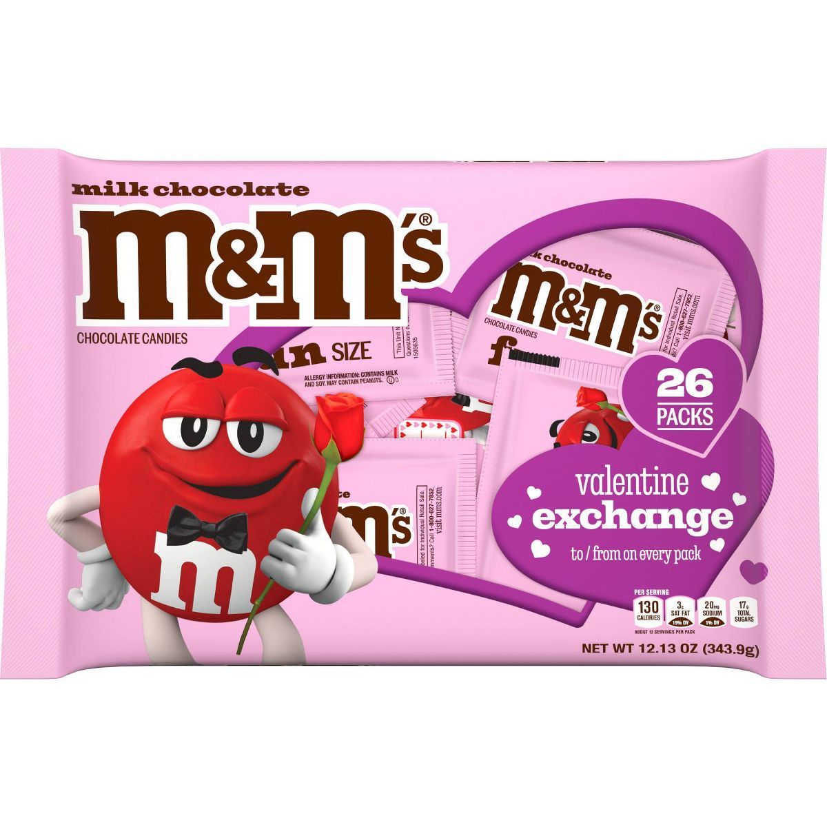 M&M's Valentine's Milk Chocolate Exchange Bag - 12.13oz/26ct | Target