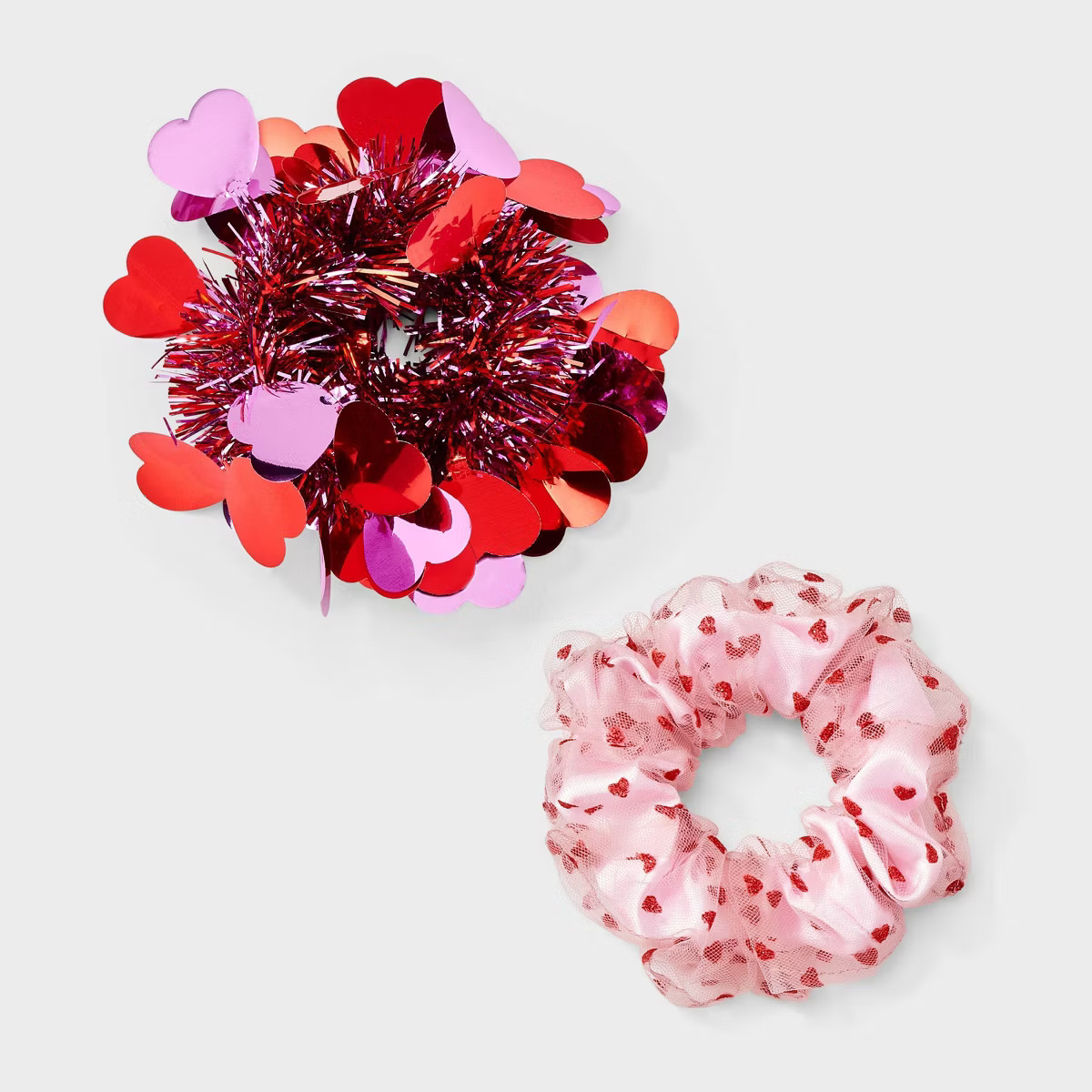 Valentines Heart Tinsel Twister 2pc Set - Red/Pink | Target