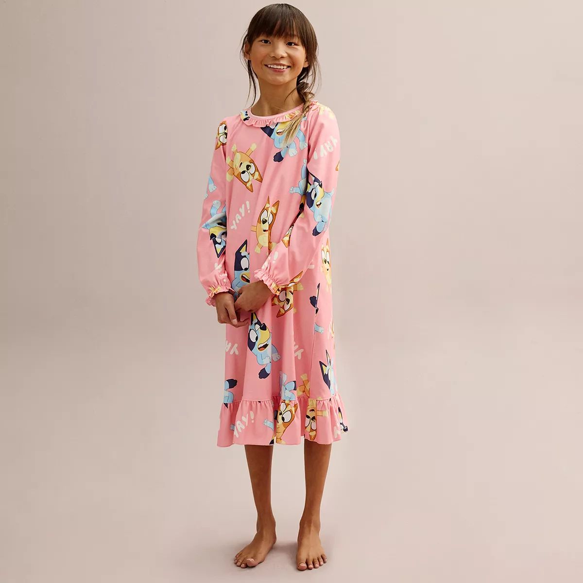Girls 4-8 Bluey Allover Print Ruffle Hem Nightgown | Kohl's