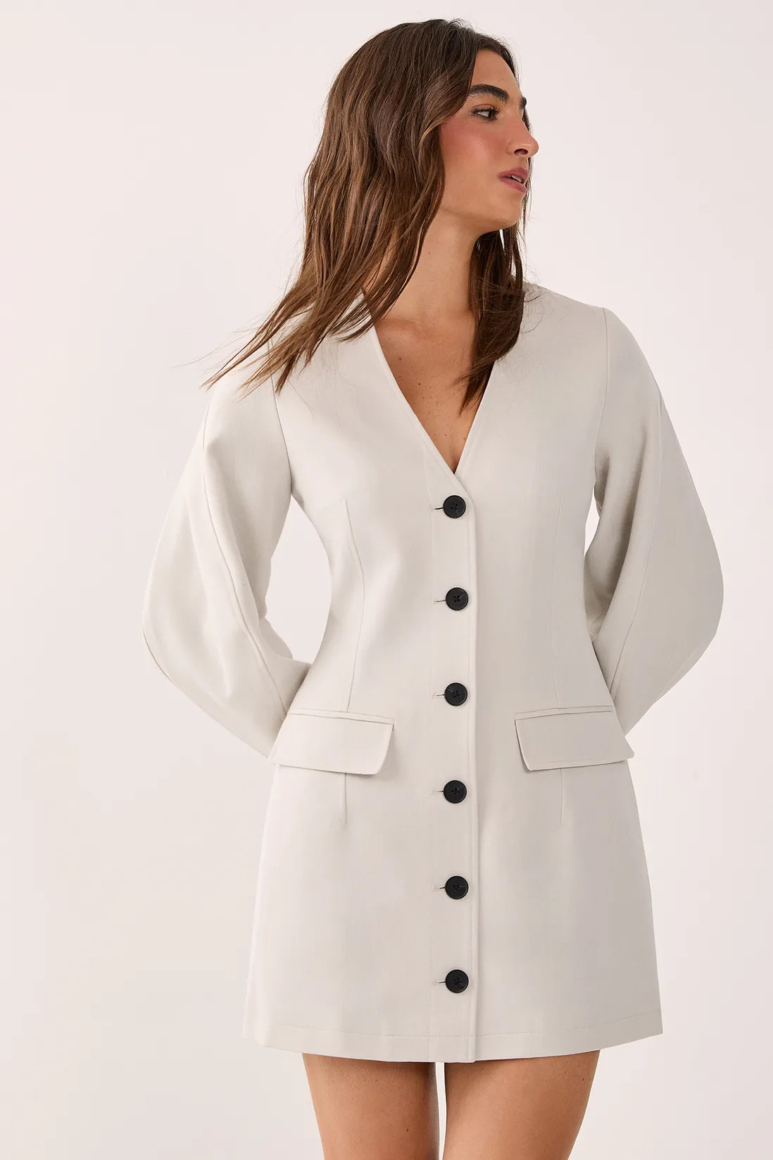 Tailored Cocoon Sleeve Button Through Mini Blazer Dress | Nasty Gal US