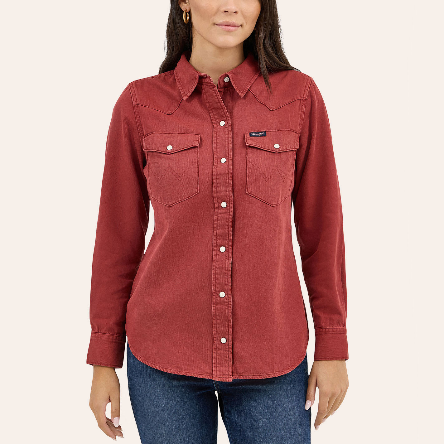 Wrangler Retro Women's Vintage Red Long Sleeve Pearl Snap Western Shirt - XS - From Cavender's | Cavender's
