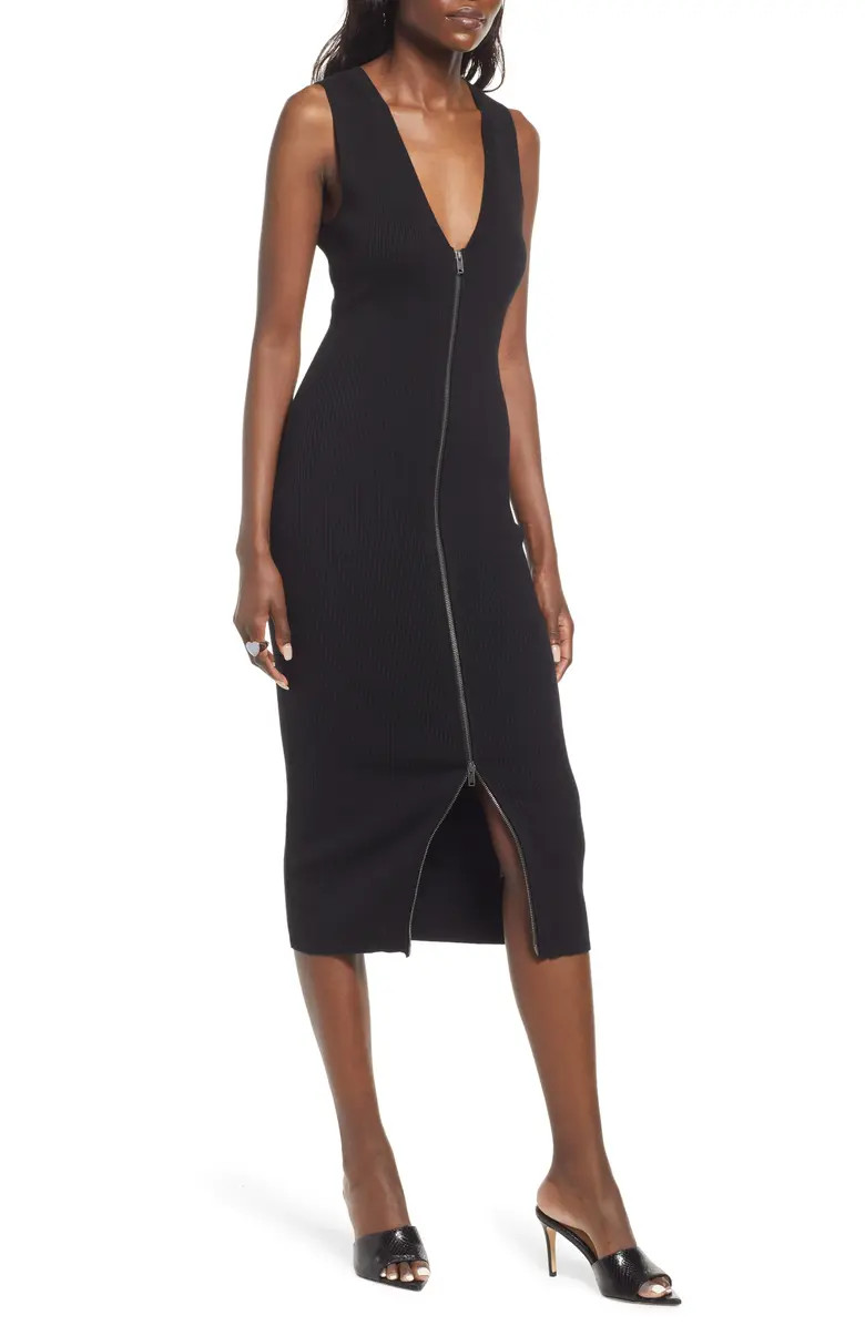 Zip-Up Sweater Midi Dress | Nordstrom
