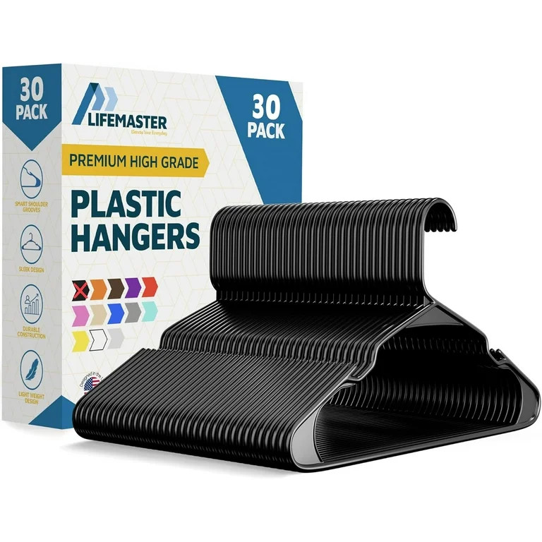 Plastic Clothes Hangers \u2013 Heavy Duty Hanger Set, for Organizing Clothes, Dresses, and Coat, ... | Walmart (US)