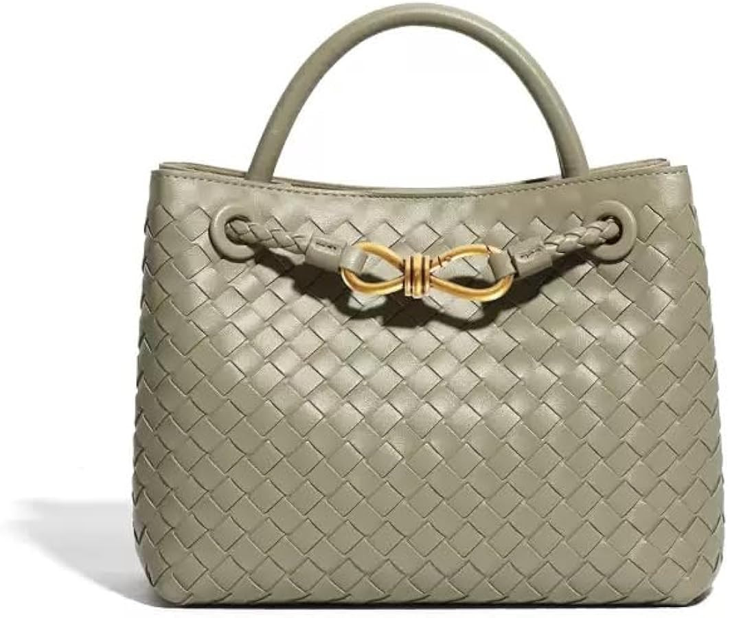 Woven Tote Bag for Women Leather Shoulder Handbag Designer Top Handle Purses | Amazon (US)