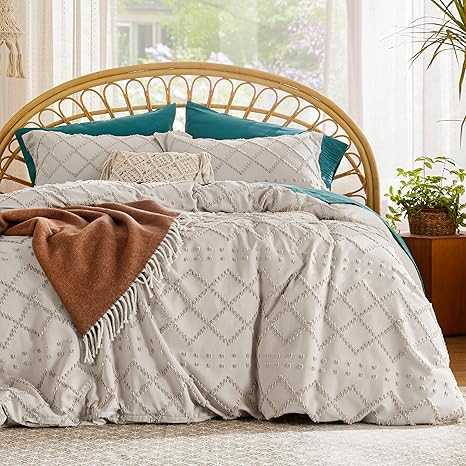Bedsure Boho Duvet Cover Queen - Boho Bedding, Tufted Queen Duvet Cover for All Seasons, 3 Pieces... | Amazon (US)