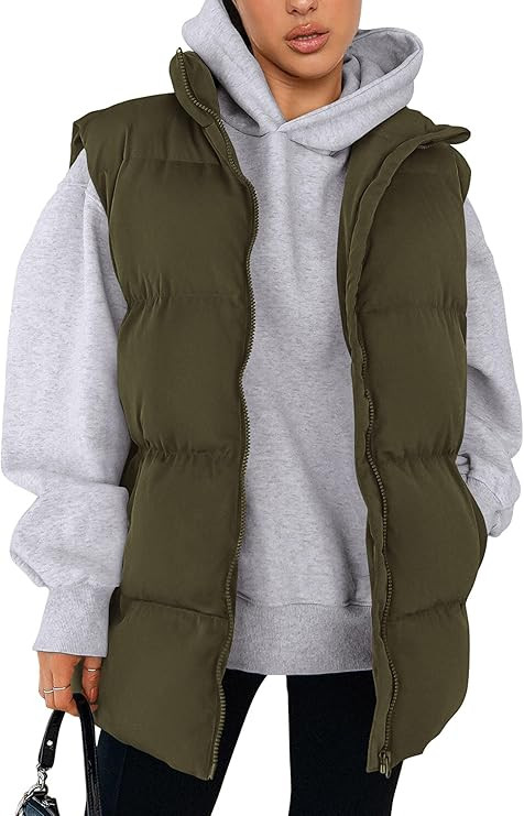 PRETTYGARDEN Women's Puffer Jacket Vests 2026 Fall Casual Sleeveless Stand Collar Zip Up Coats Wa... | Amazon (US)
