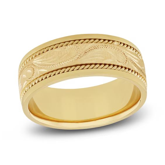 Men's Engraved Wedding Band 14K Yellow Gold|Jared | Jared the Galleria of Jewelry