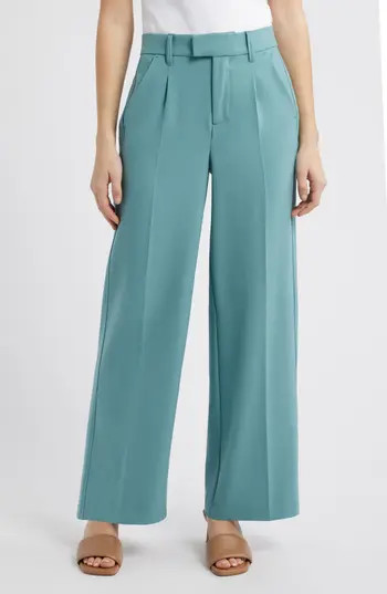 Wit & Wisdom Relaxed Waist Wide Leg Trousers in Dusty Blue at Nordstrom Rack, Size 8 | Nordstrom Rack