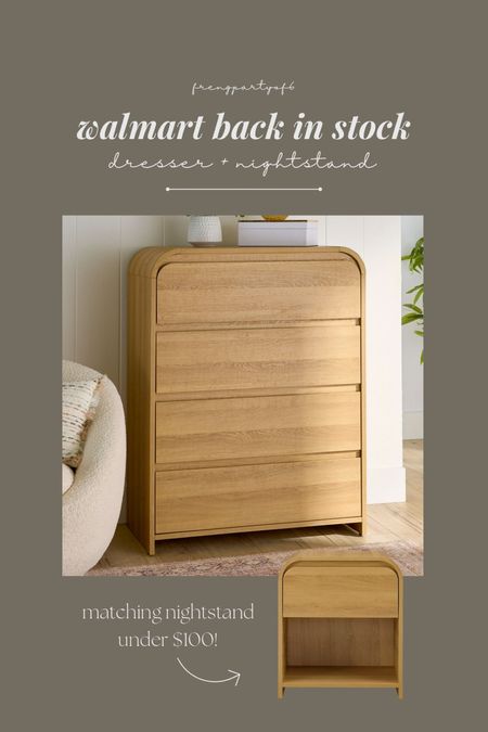 Affordable Walmart, dresser and nightstand are back in stock. This dresser is under $180 in the matching nightstand is under $100! These sold out so fast last time, great reviews and great quality.

#LTKFindsUnder100 #LTKHome #LTKStyleTip
