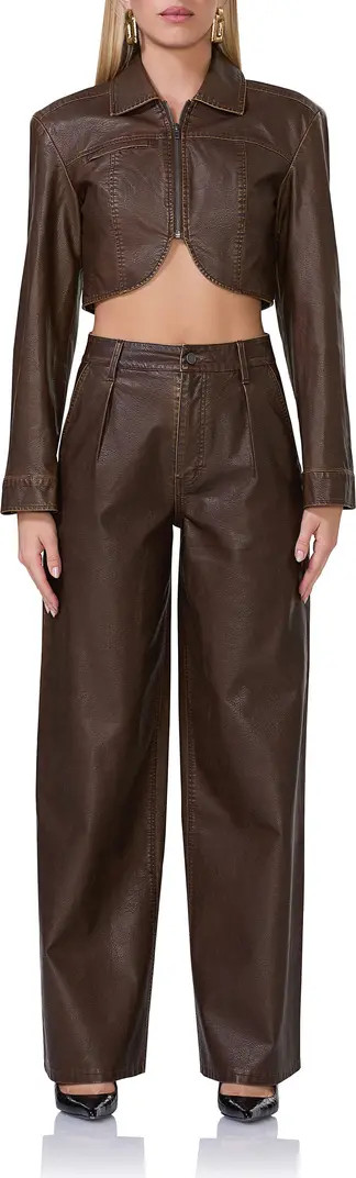 AFRM Turner Faux Leather Wide Leg Pants | Nordstrom | Nordstrom