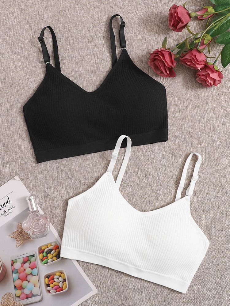 2pack Ribbed Bralette | SHEIN
