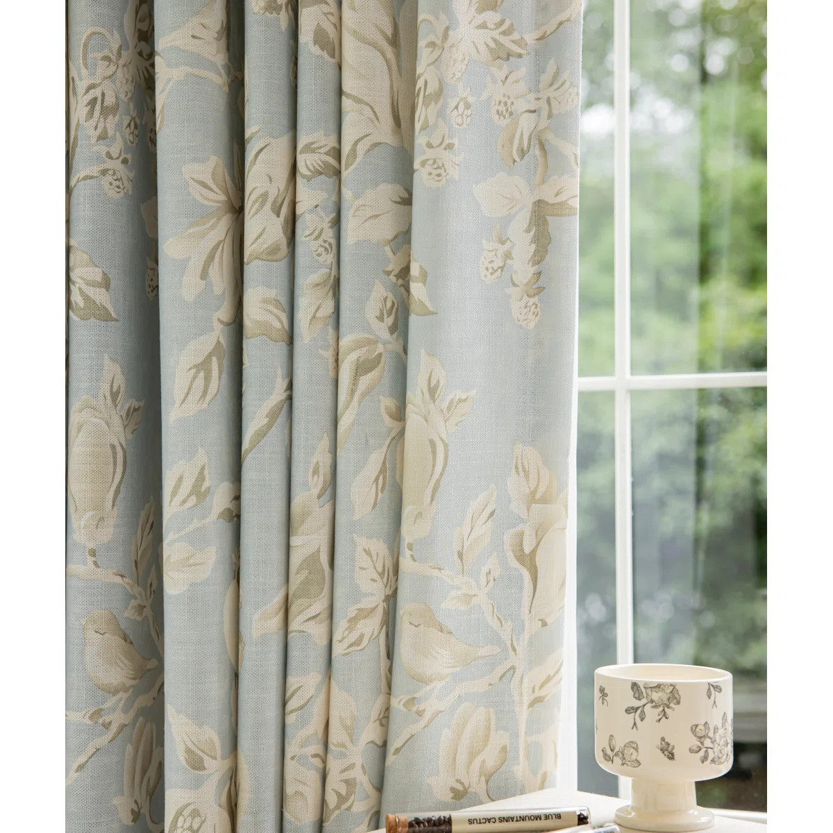 Amelia Linen Blend Semi-Sheer Curtain Panel Pair (Set of 2) | Wayfair North America