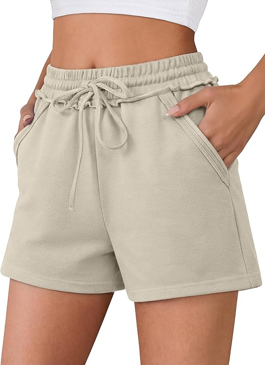 ANRABESS Womens Sweat Shorts Summer Casual Loose Athletic Workout Drawstring Comfy Running Shorts... | Amazon (US)