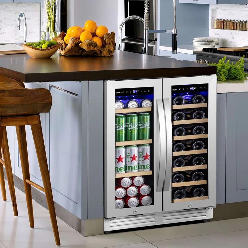 24" 20 Bottle and 60 Can Dual Zone Built-in and Freestanding Wine & Beverage Refrigerator Tempere... | Wayfair North America