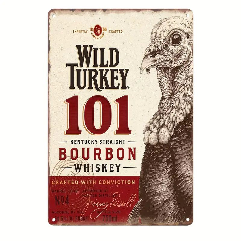 "wild Turkey Bourbon" Vintage Metal Tin Sign Vintage Plaque - Temu | Temu Affiliate Program