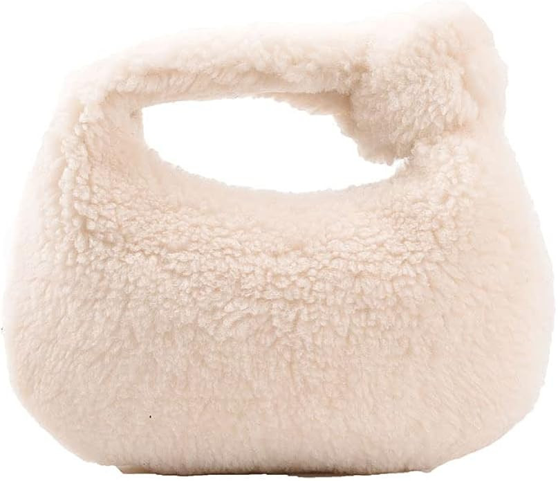 Knoted Women Handbag，Plush Dumpling Bags,Faux Fur Top-Handle Bag ，Fashion Shoulder Bag Purse ... | Amazon (US)