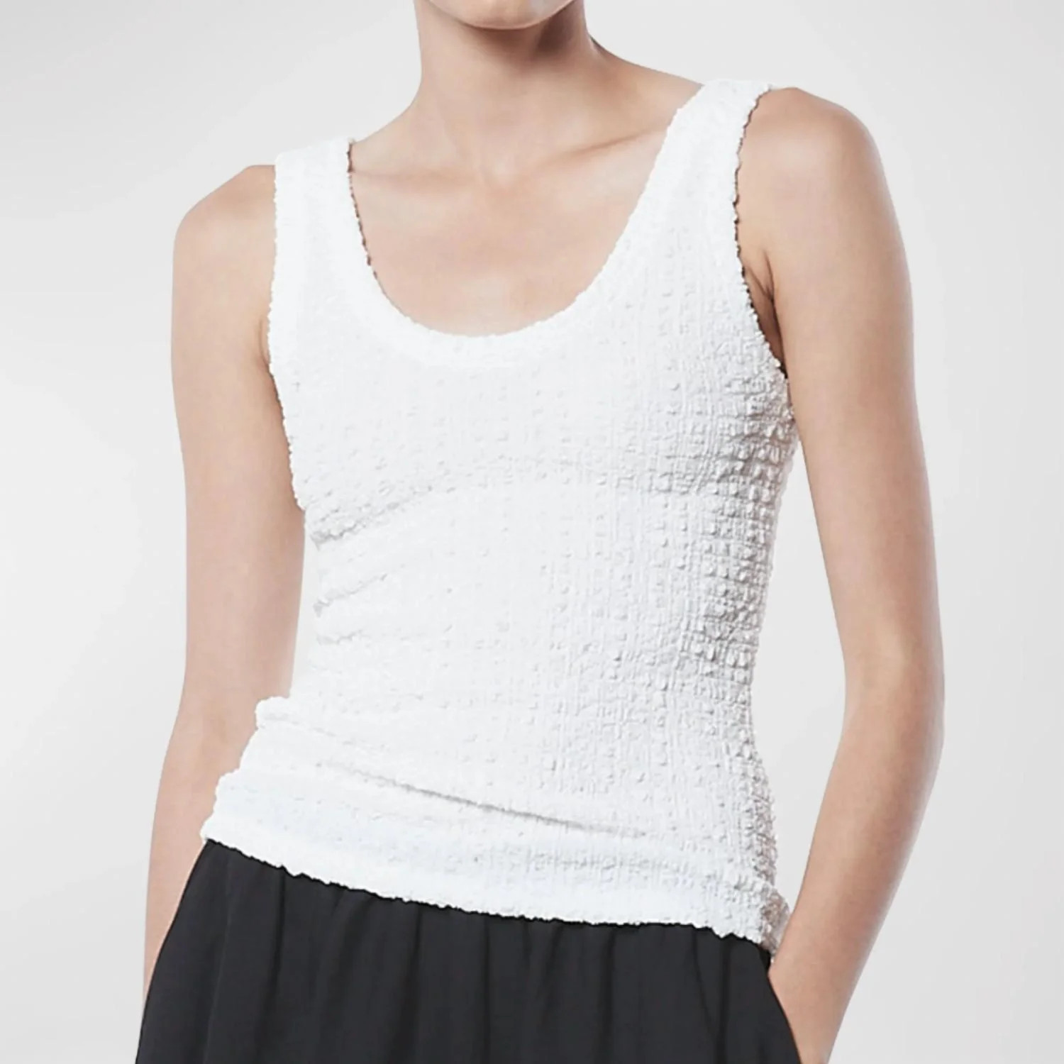 Puckered Tank Top In Undyed | Shop Simon