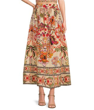 A Loves A Floral Printed A-Line Coordinating Maxi Skirt | Dillard's | Dillard's